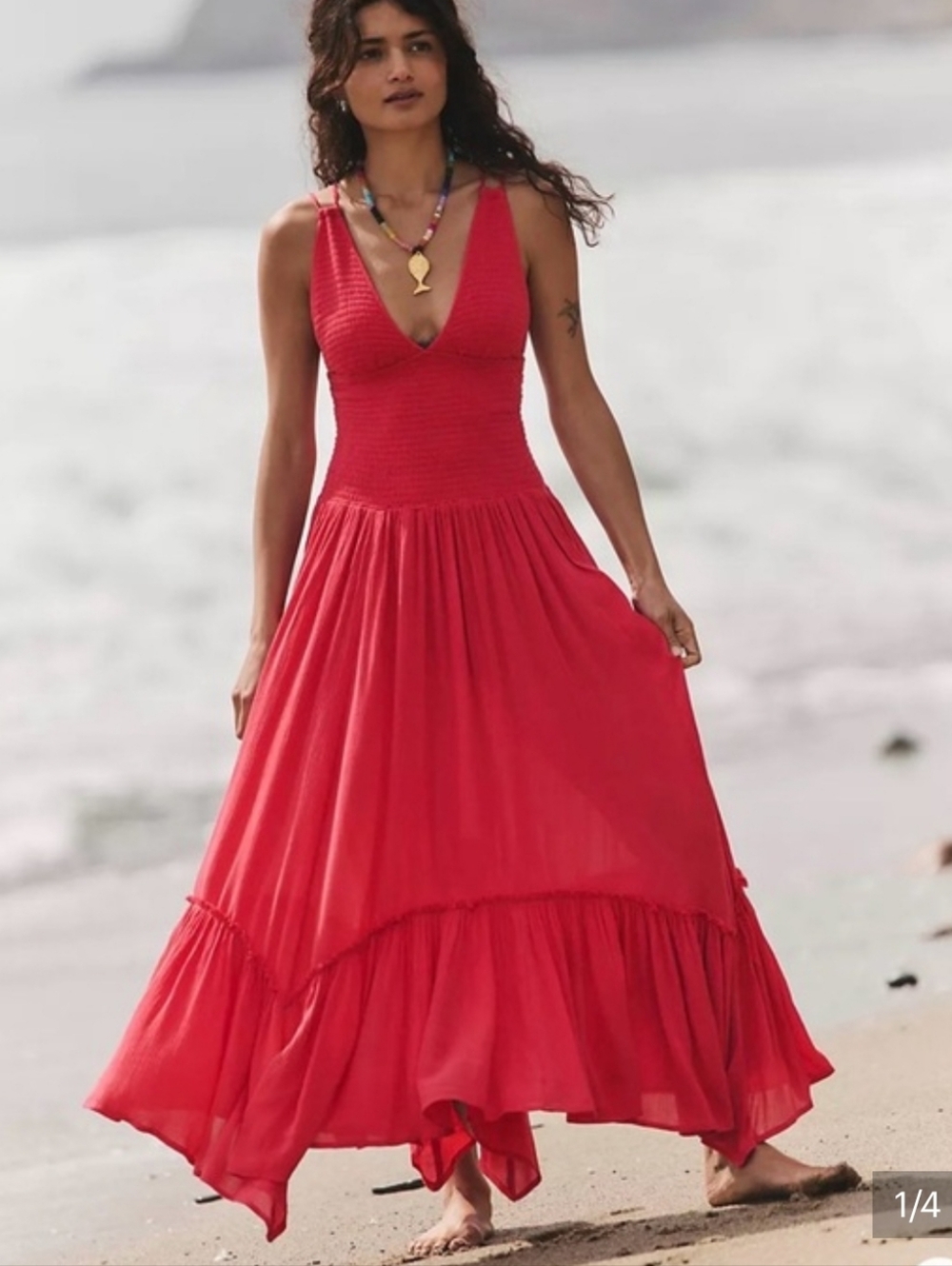 Free People Fun In The Sun Maxi Dress- Berry Blossom